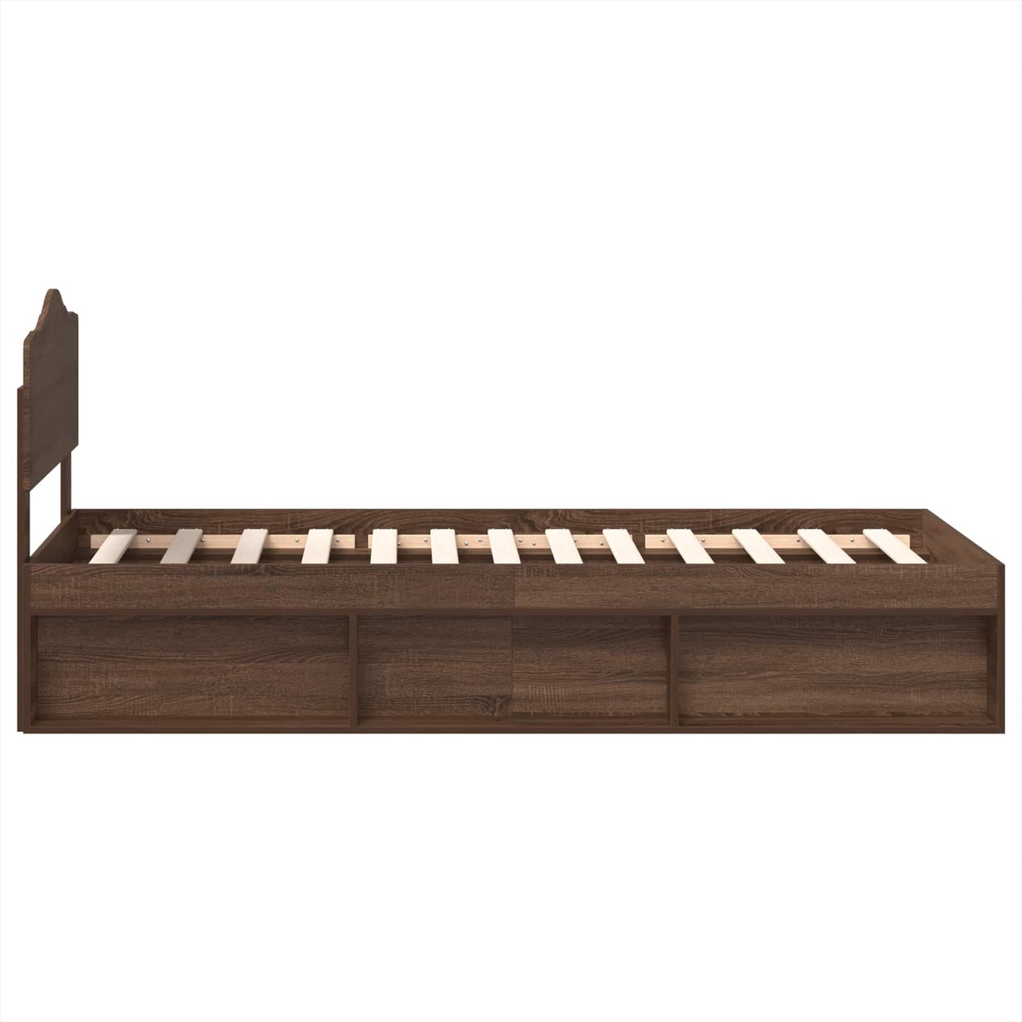 Struttura del letto Rovere Marrone 100 x 200 cm Pino massello | homemem39