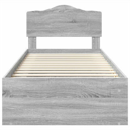 Struttura del letto Grigio Sonoma 90 x 200 cm Pino massello | homemem39