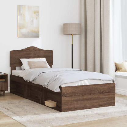 Struttura del letto Rovere Marrone 90 x 200 cm Pino massello | homemem39