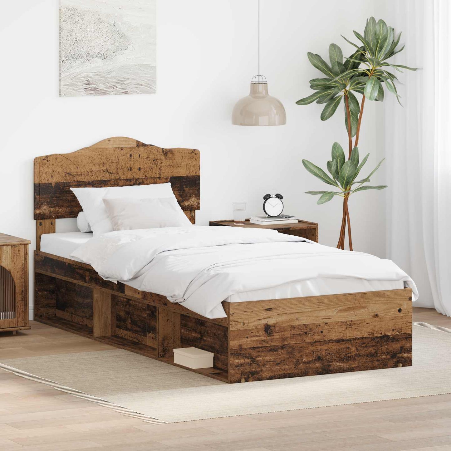 Struttura del letto Legno vecchio 90 x 200 cm Pino massello | homemem39