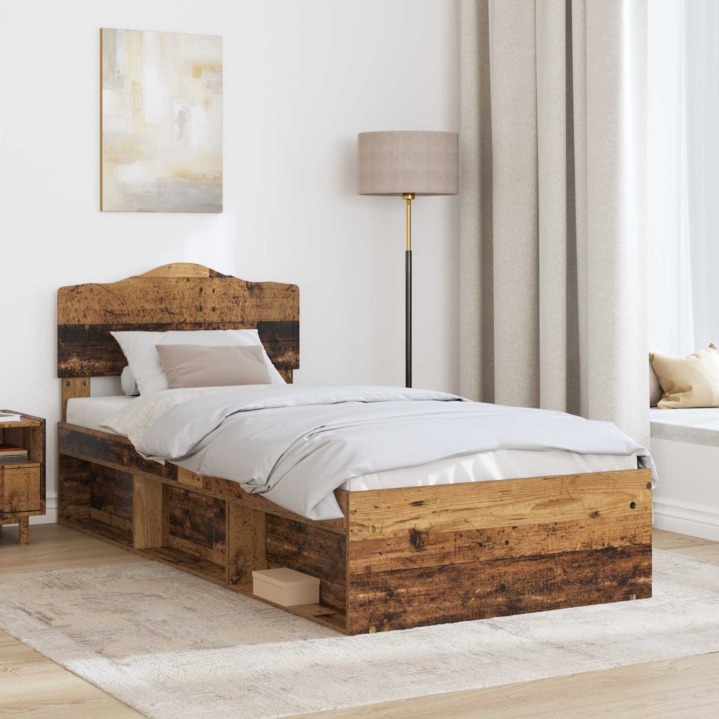 Struttura del letto Legno vecchio 90 x 200 cm Pino massello | homemem39