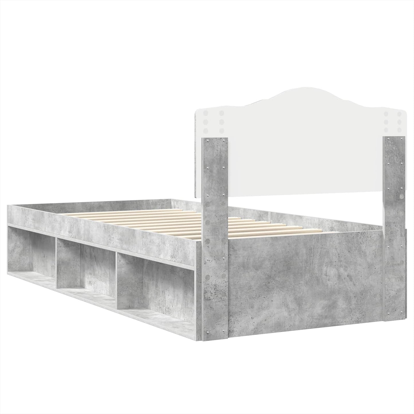Struttura del letto Grigio Concretè 90 x 190 cm Pino massello | homemem39
