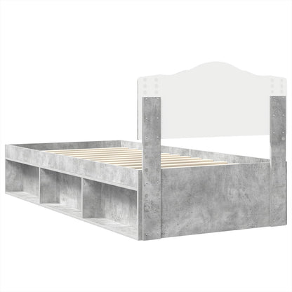 Struttura del letto Grigio Concretè 90 x 190 cm Pino massello | homemem39