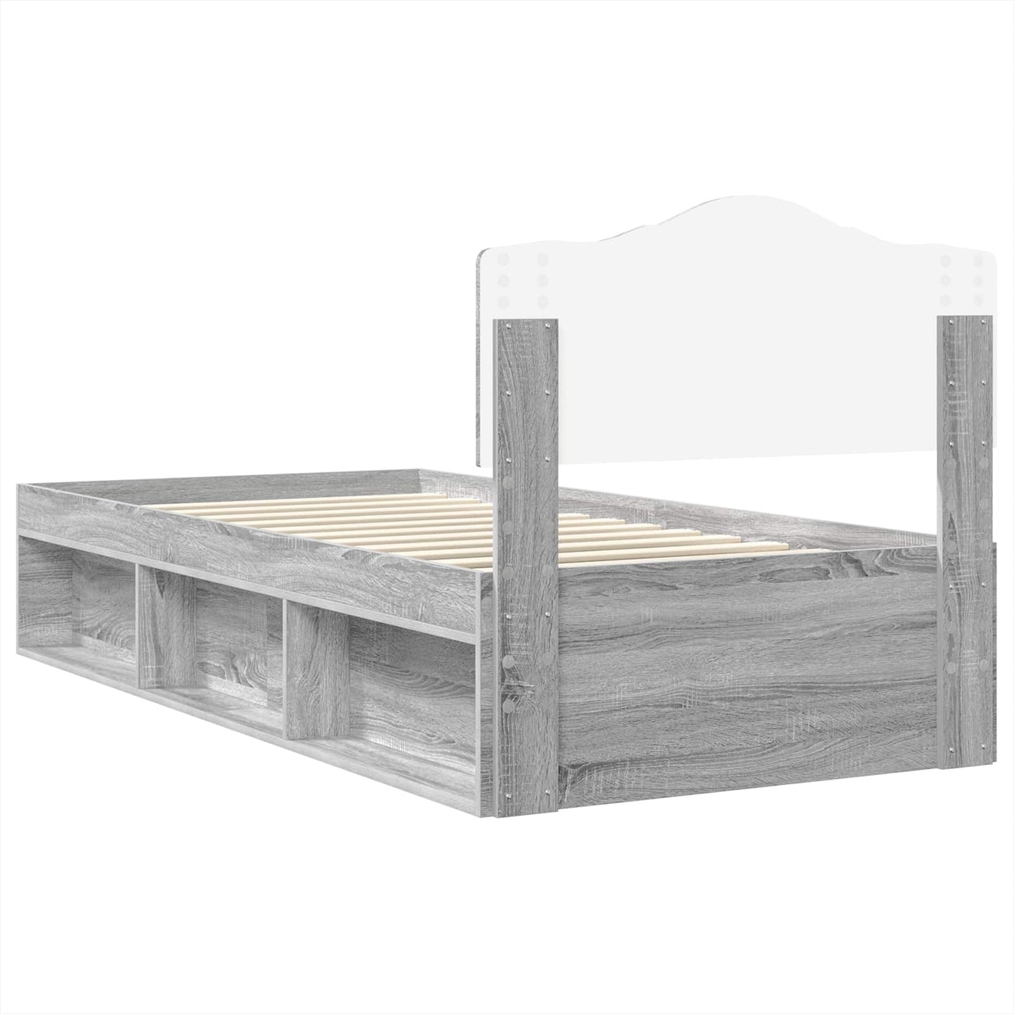 Struttura del letto Grigio Sonoma 90 x 190 cm Pino massello | homemem39