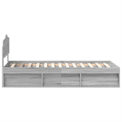 Struttura del letto Grigio Sonoma 90 x 190 cm Pino massello | homemem39