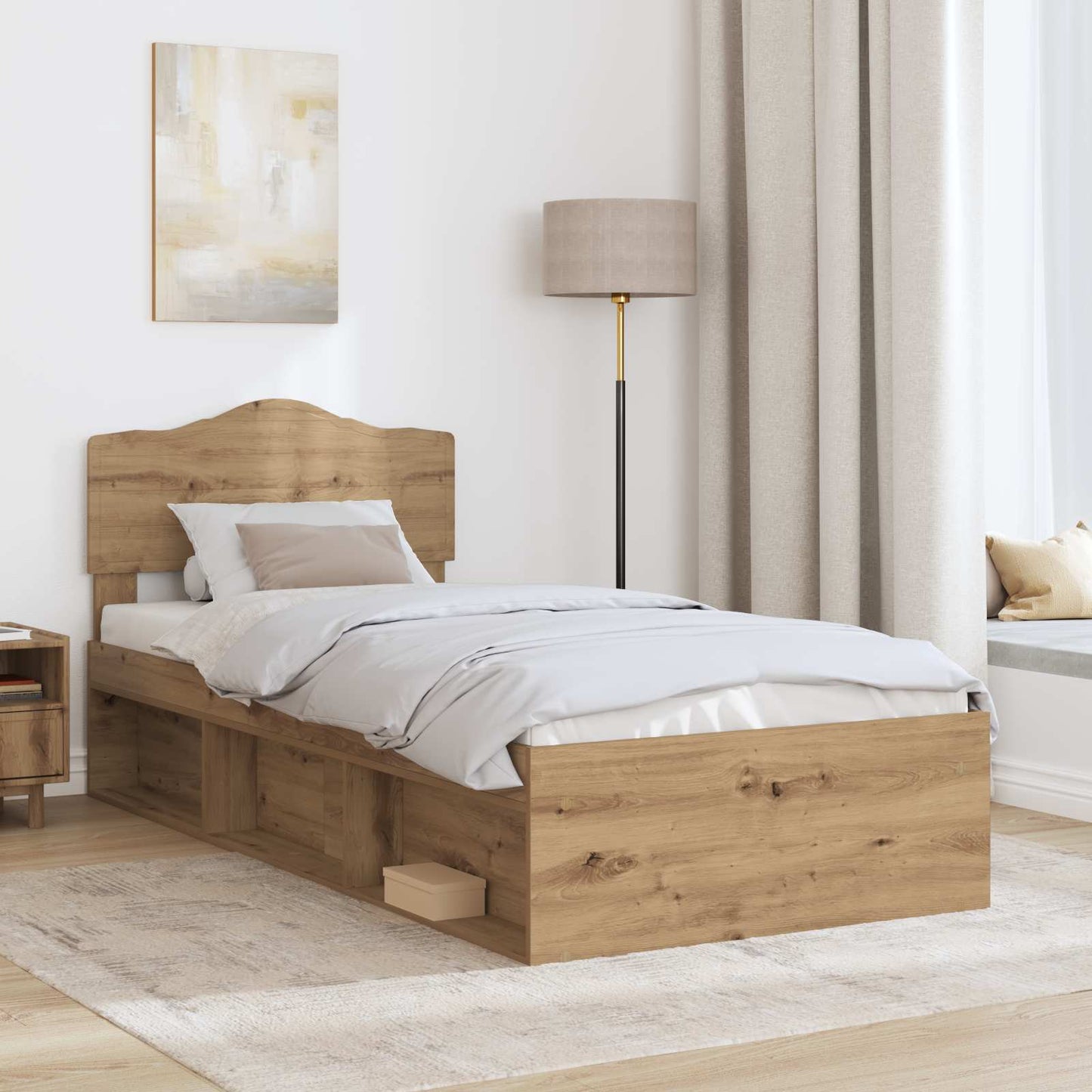 Struttura del letto con testiera Rovere Artigianale 90 x 190 cm | homemem39