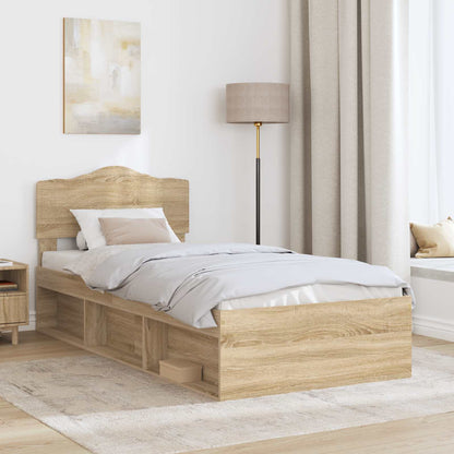 Struttura del letto Rovere Sonoma 75 x 190 cm Pino massello | homemem39