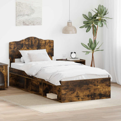 Struttura del letto Rovere fumé 75 x 190 cm Pino massello | homemem39