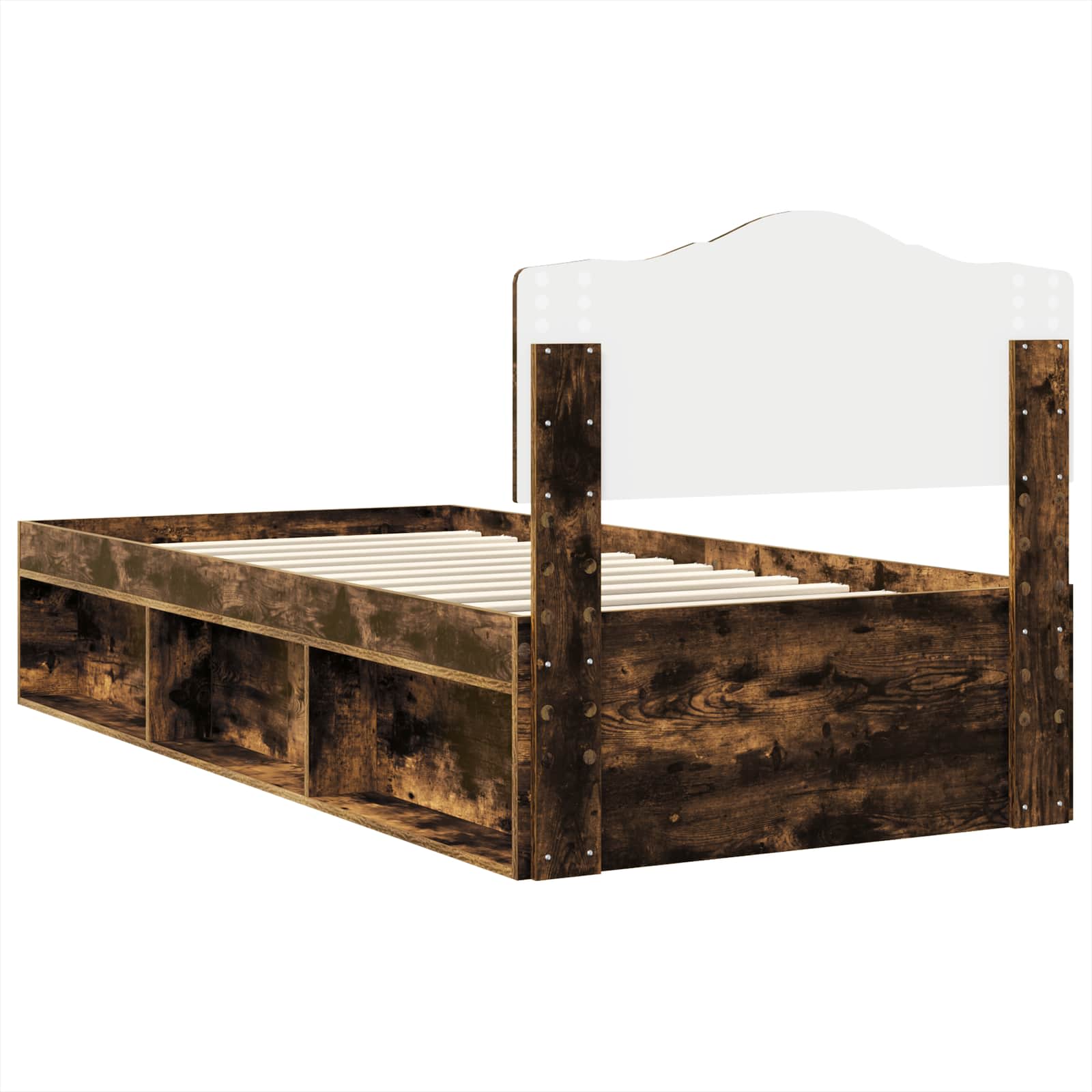 Struttura del letto Rovere fumé 75 x 190 cm Pino massello | homemem39