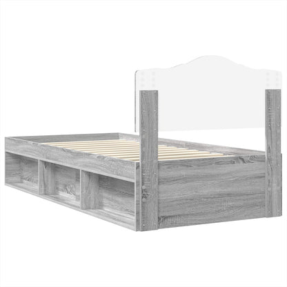 Struttura del letto Grigio Sonoma 75 x 190 cm Pino massello | homemem39