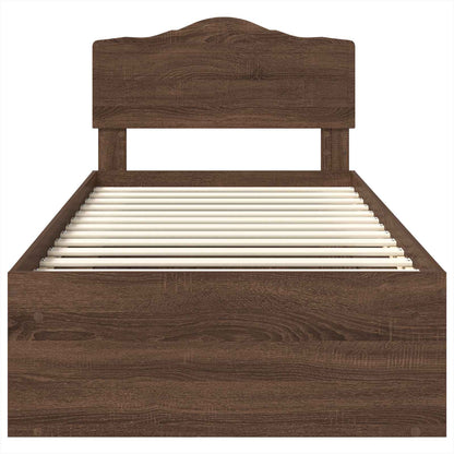 Struttura del letto Rovere Marrone 75 x 190 cm Pino massello