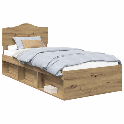 Struttura del letto con testiera Rovere Artigianale 75 x 190 cm | homemem39