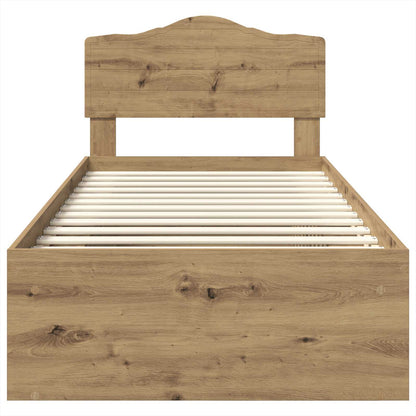 Struttura del letto con testiera Rovere Artigianale 75 x 190 cm | homemem39