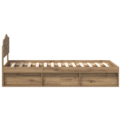 Struttura del letto con testiera Rovere Artigianale 75 x 190 cm | homemem39