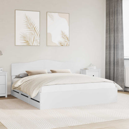 Struttura del letto Bianco 200 x 200 cm Legno Ingegnerizzato | homemem39