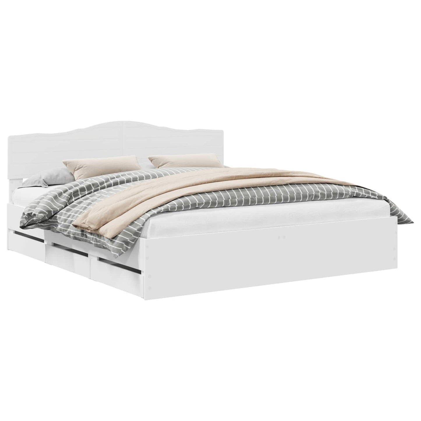 Struttura del letto Bianco 200 x 200 cm Legno Ingegnerizzato | homemem39