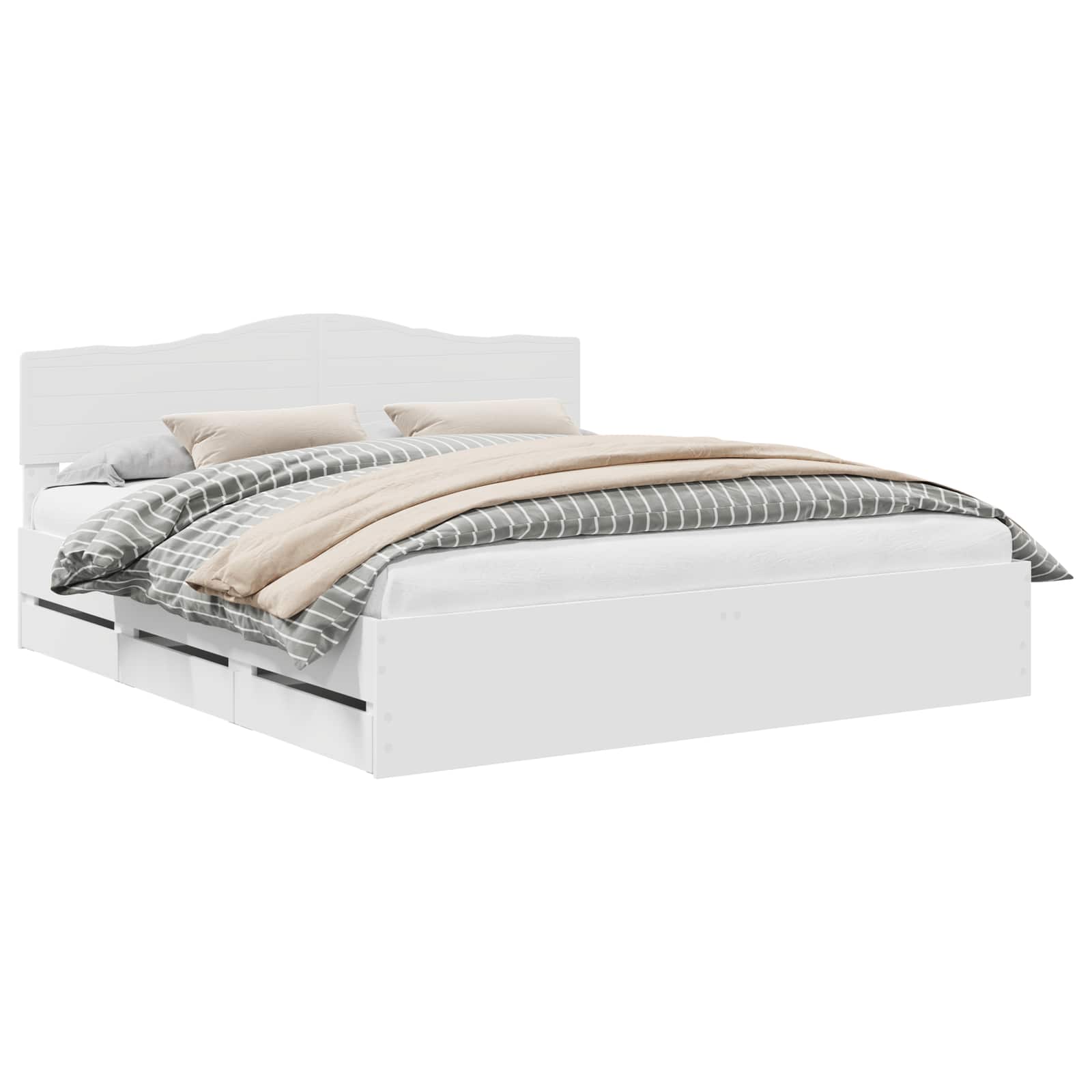 Struttura del letto Bianco 200 x 200 cm Legno Ingegnerizzato | homemem39