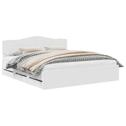 Struttura del letto Bianco 200 x 200 cm Legno Ingegnerizzato | homemem39