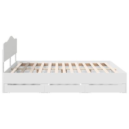 Struttura del letto Bianco 200 x 200 cm Legno Ingegnerizzato | homemem39