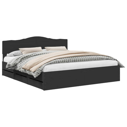 Struttura del letto Nero 200 x 200 cm Legno Ingegnerizzato | homemem39