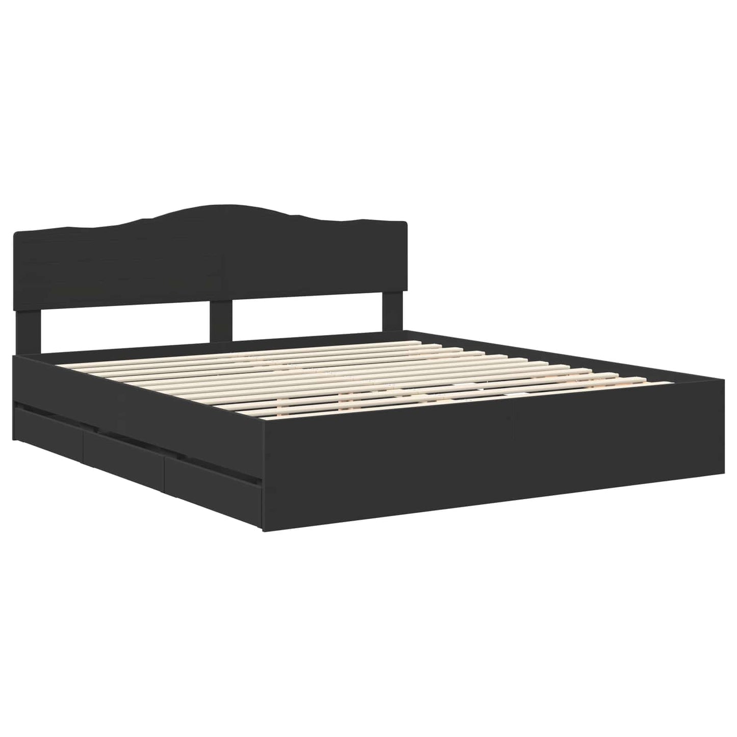 Struttura del letto Nero 200 x 200 cm Legno Ingegnerizzato | homemem39