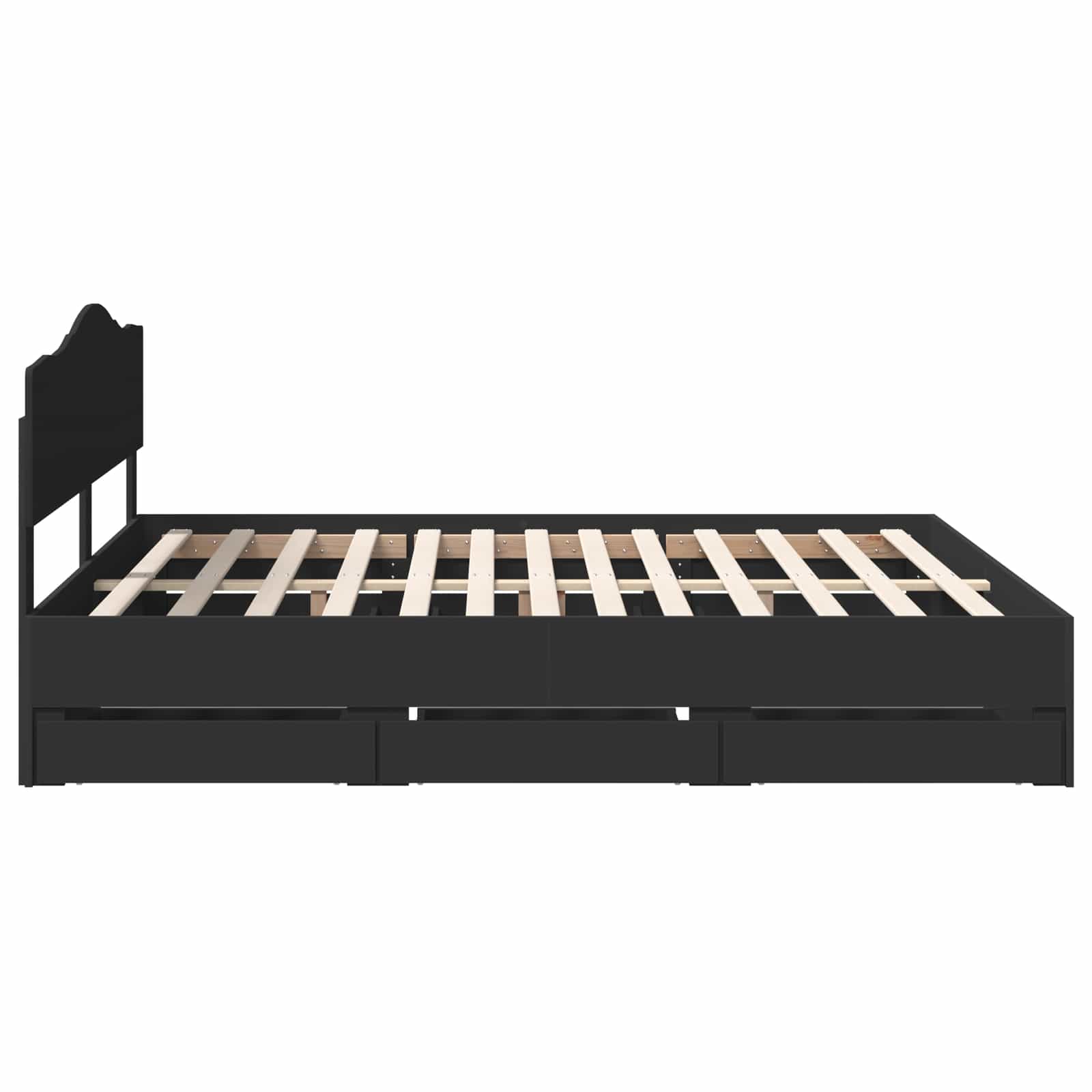 Struttura del letto Nero 200 x 200 cm Legno Ingegnerizzato | homemem39