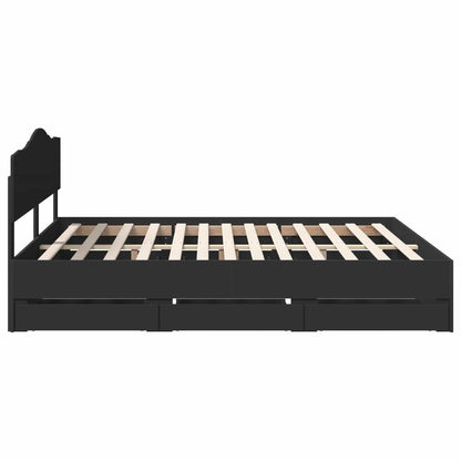 Struttura del letto Nero 200 x 200 cm Legno Ingegnerizzato | homemem39