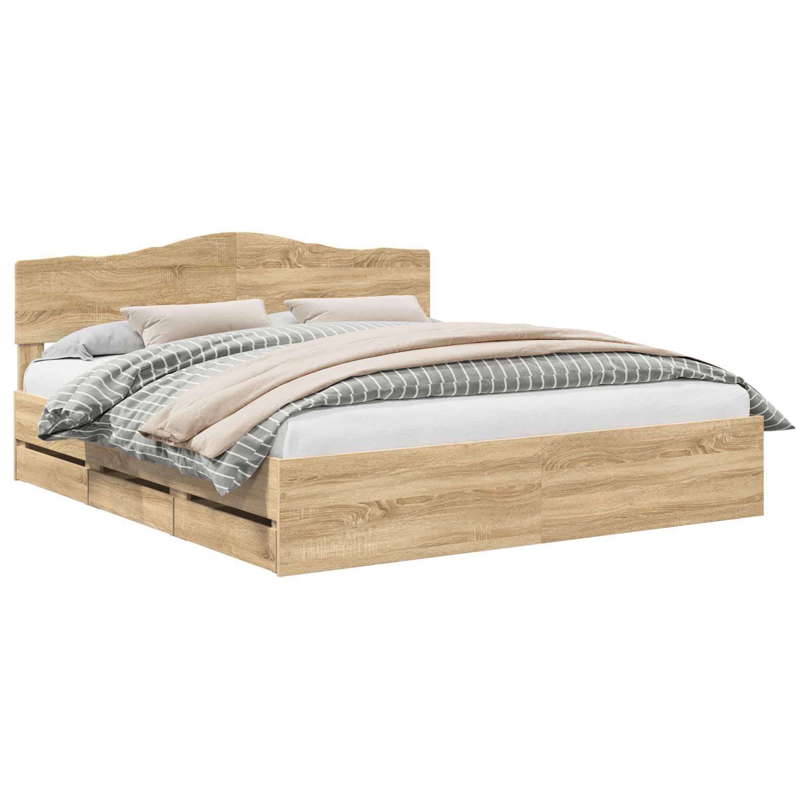 Struttura del letto con cassetto Rovere Sonoma 200 x 200 cm | homemem39