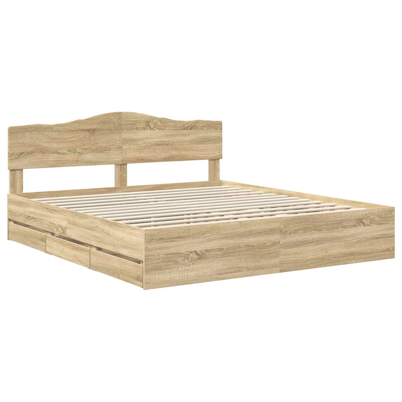 Struttura del letto con cassetto Rovere Sonoma 200 x 200 cm | homemem39