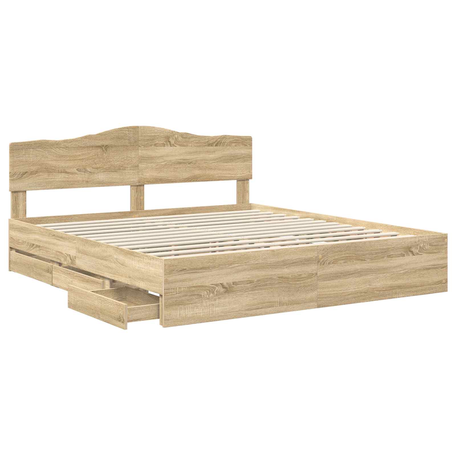Struttura del letto con cassetto Rovere Sonoma 200 x 200 cm | homemem39