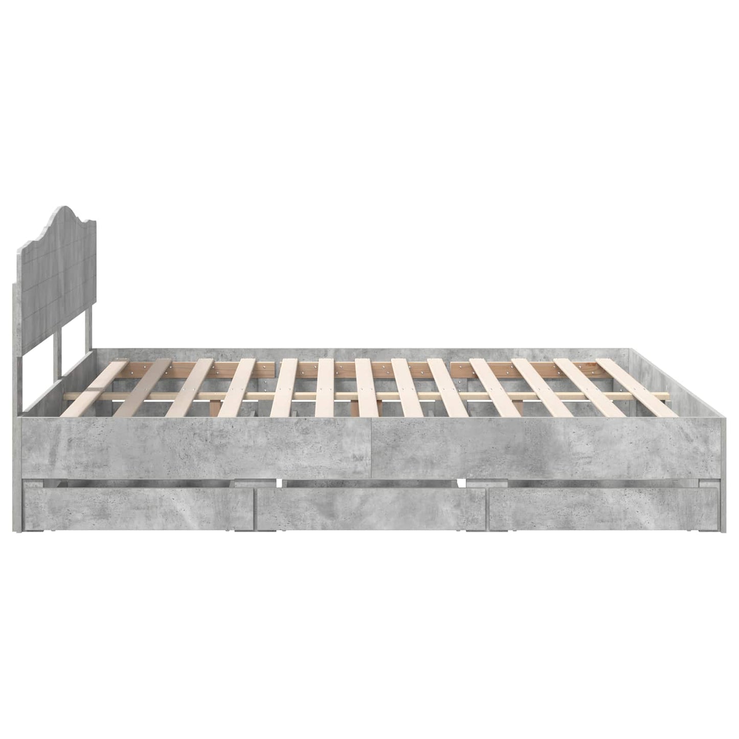 Struttura del letto con cassetto Grigio cemento 200 x 200 cm | homemem39