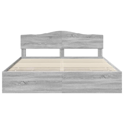 Struttura del letto con cassetto Grigio Sonoma 200 x 200 cm | homemem39