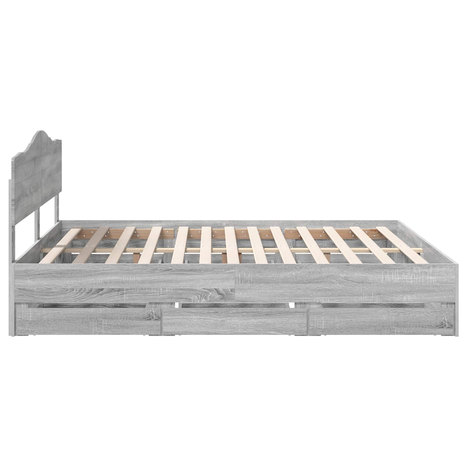 Struttura del letto con cassetto Grigio Sonoma 200 x 200 cm | homemem39