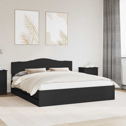 Struttura del letto Nero 180 x 200 cm Legno Ingegnerizzato | homemem39