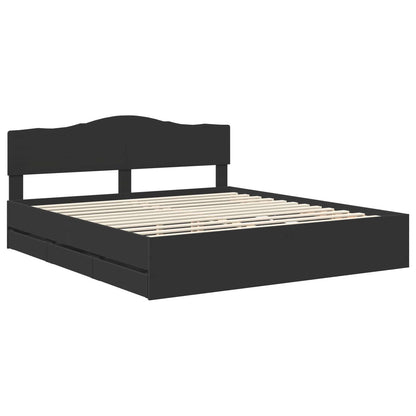 Struttura del letto Nero 180 x 200 cm Legno Ingegnerizzato | homemem39