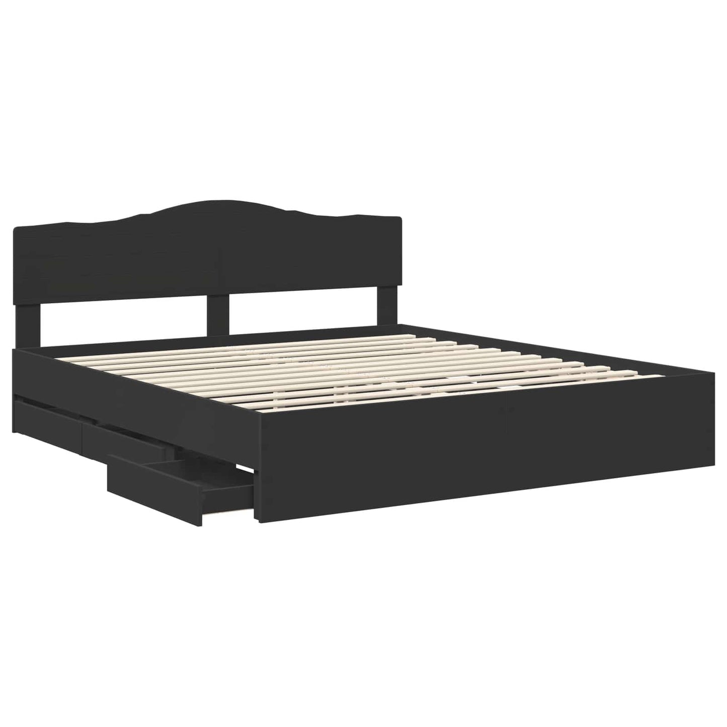 Struttura del letto Nero 180 x 200 cm Legno Ingegnerizzato | homemem39