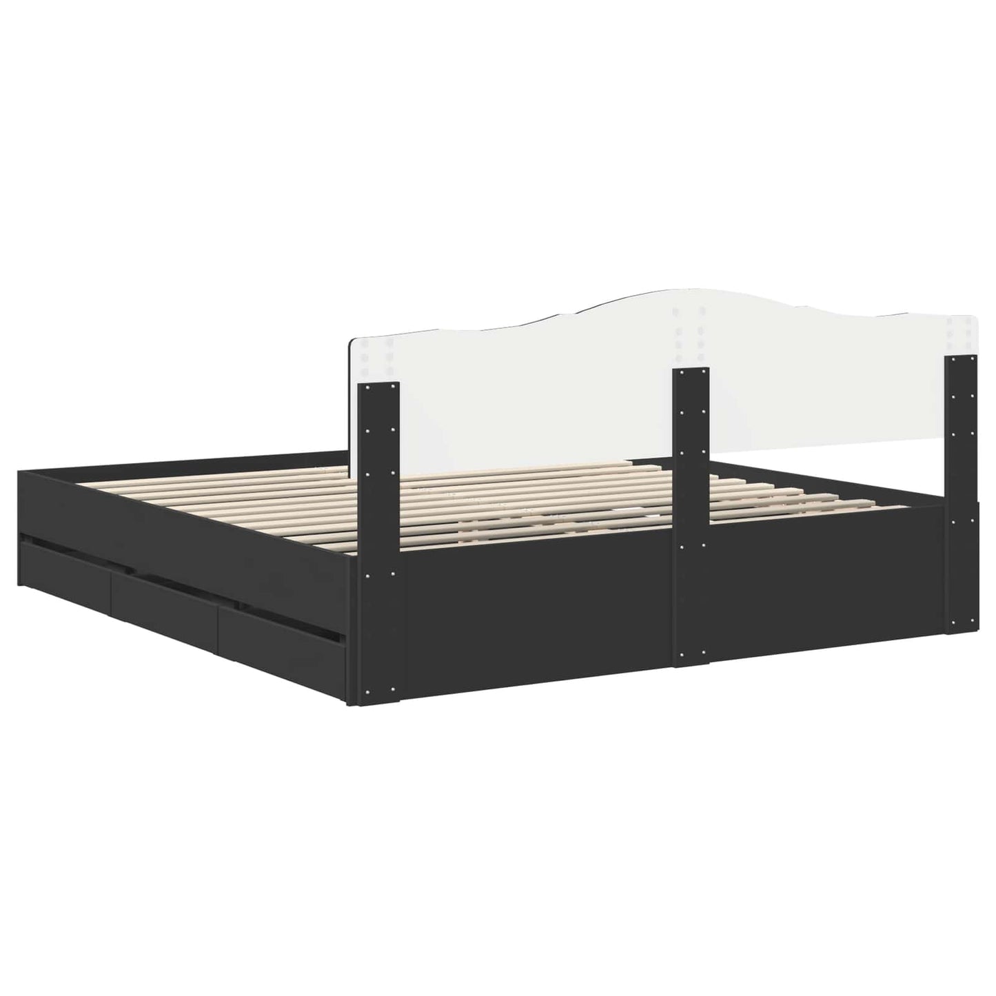 Struttura del letto Nero 180 x 200 cm Legno Ingegnerizzato | homemem39
