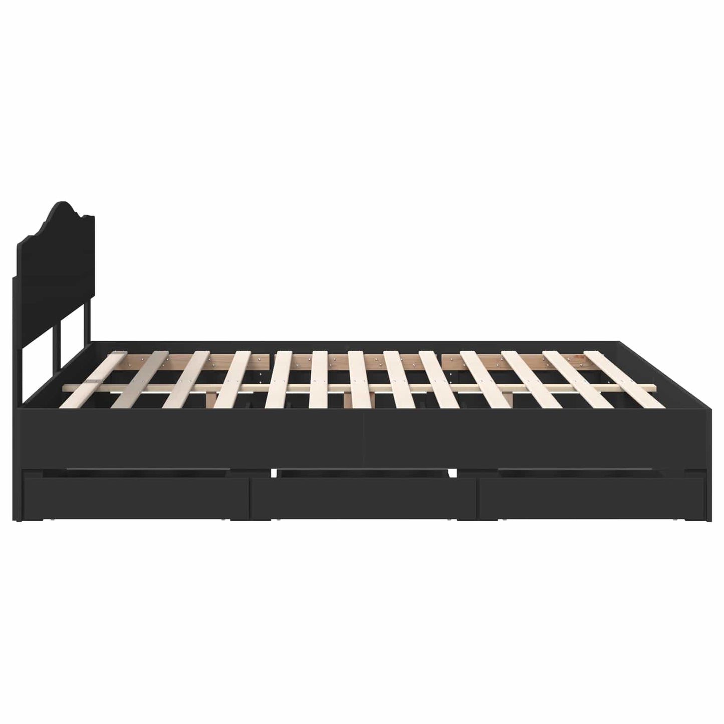 Struttura del letto Nero 180 x 200 cm Legno Ingegnerizzato | homemem39