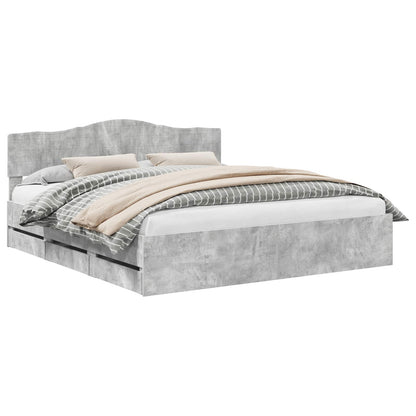 Struttura del letto con cassetto Grigio cemento 180 x 200 cm