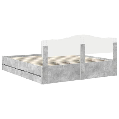 Struttura del letto con cassetto Grigio cemento 180 x 200 cm | homemem39