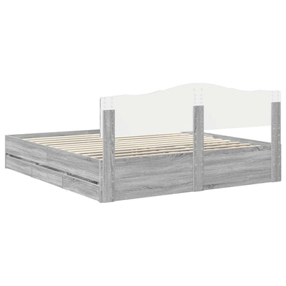 Struttura del letto con cassetto Grigio Sonoma 180 x 200 cm | homemem39
