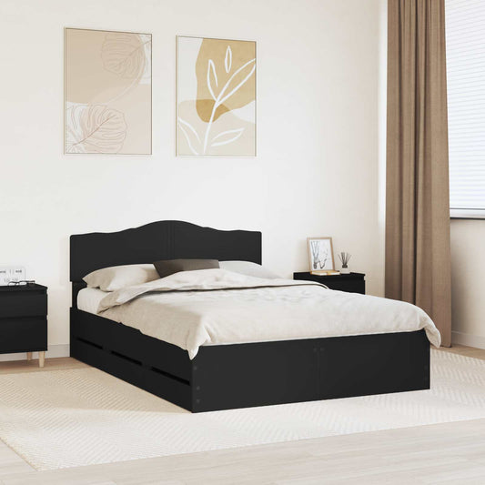 Struttura del letto Nero 160 x 200 cm Legno Ingegnerizzato | homemem39