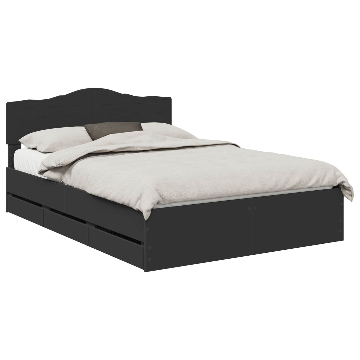 Struttura del letto Nero 160 x 200 cm Legno Ingegnerizzato | homemem39