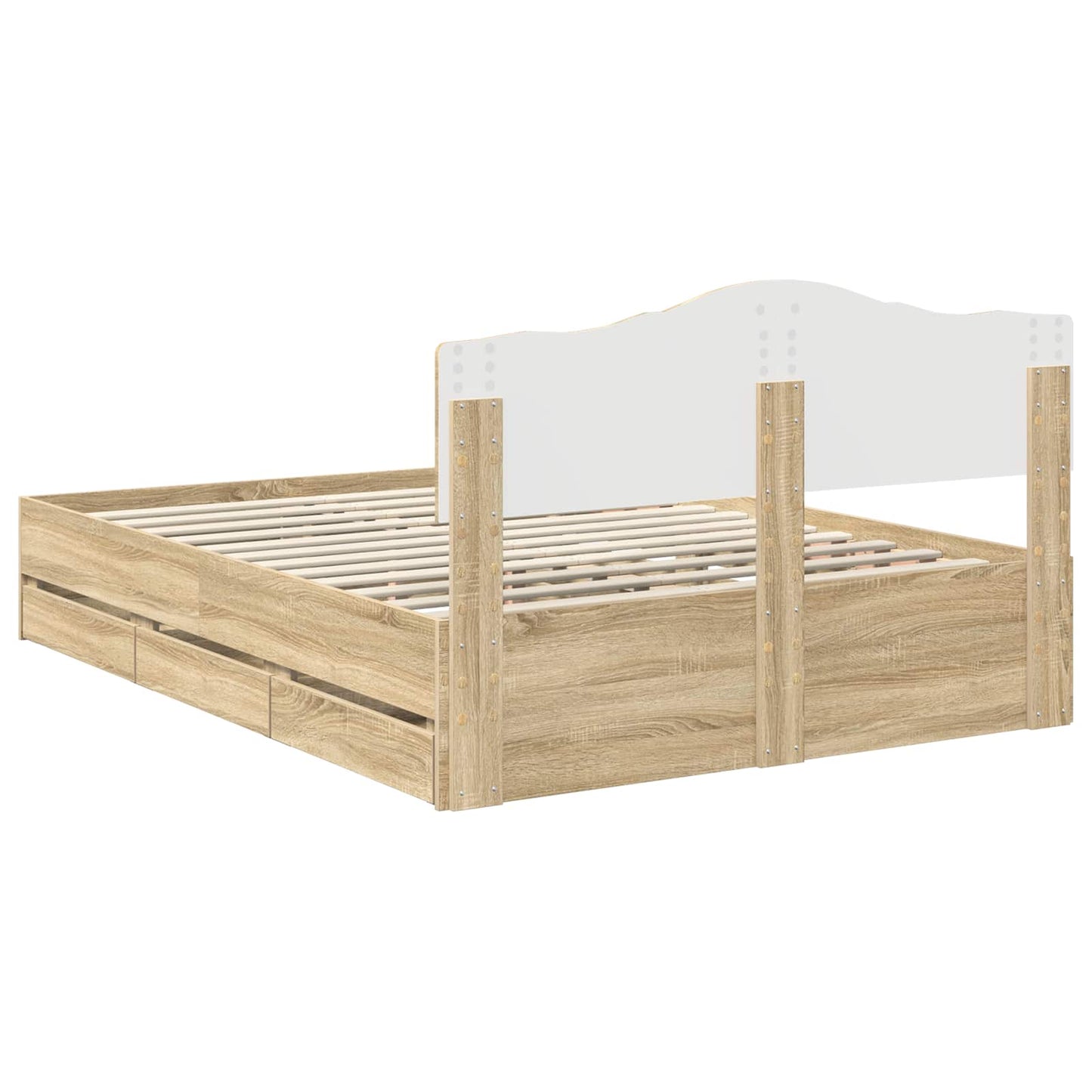 Struttura del letto con cassetto Rovere Sonoma 160 x 200 cm | homemem39