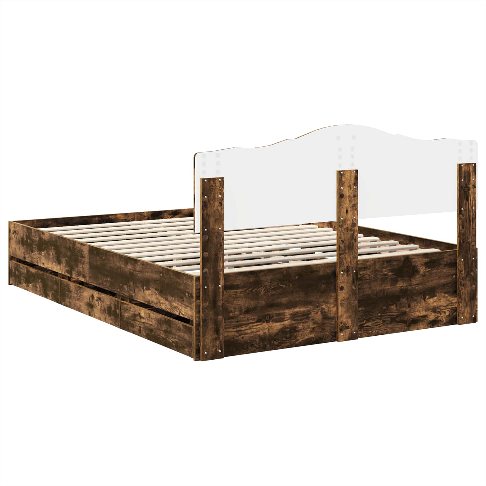 Struttura del letto con cassetto Rovere fumé 160 x 200 cm | homemem39