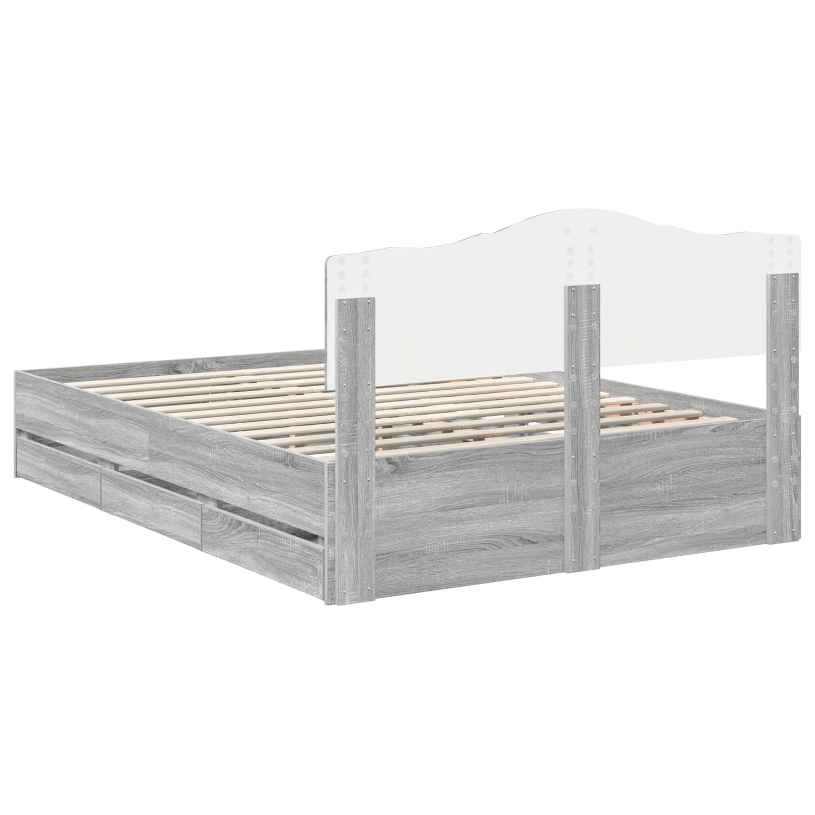 Struttura del letto con cassetto Grigio Sonoma 160 x 200 cm | homemem39