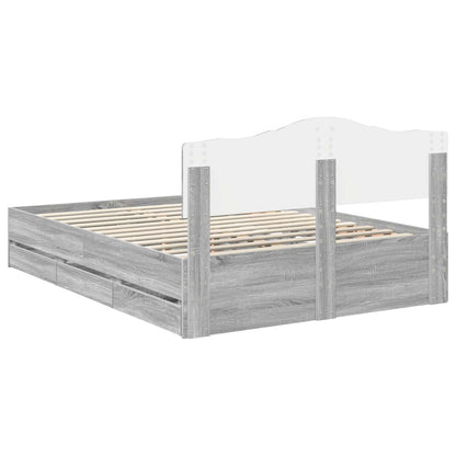 Struttura del letto con cassetto Grigio Sonoma 160 x 200 cm | homemem39