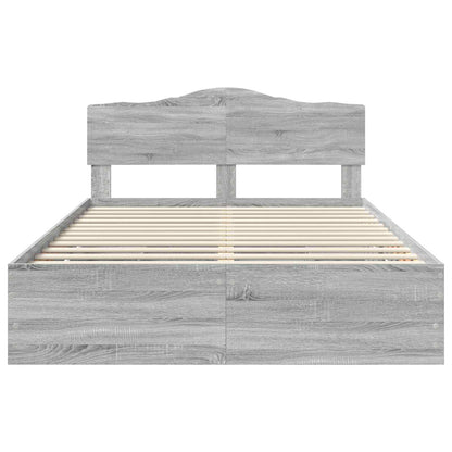 Struttura del letto con cassetto Grigio Sonoma 160 x 200 cm