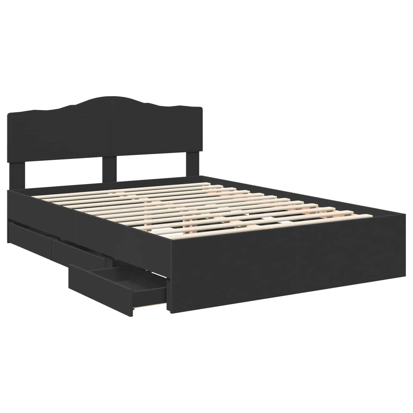 Struttura del letto Nero 150 x 200 cm Legno Ingegnerizzato