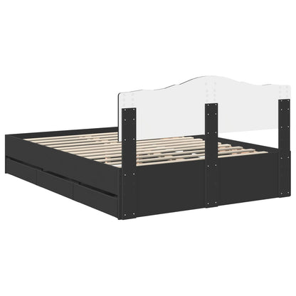 Struttura del letto Nero 150 x 200 cm Legno Ingegnerizzato | homemem39